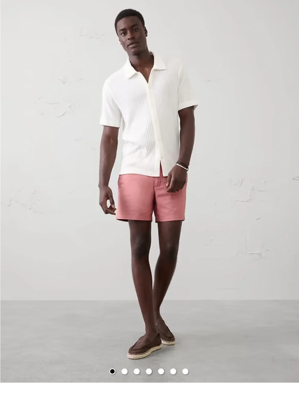 Banana Republic Men's NWT Aiden Chino Shorts Pale Pink size 33 7 inches